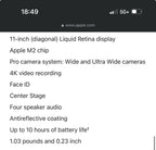 iPad Pro 11 inch M2 4th Generation 256gb WiFi Silver 3S51