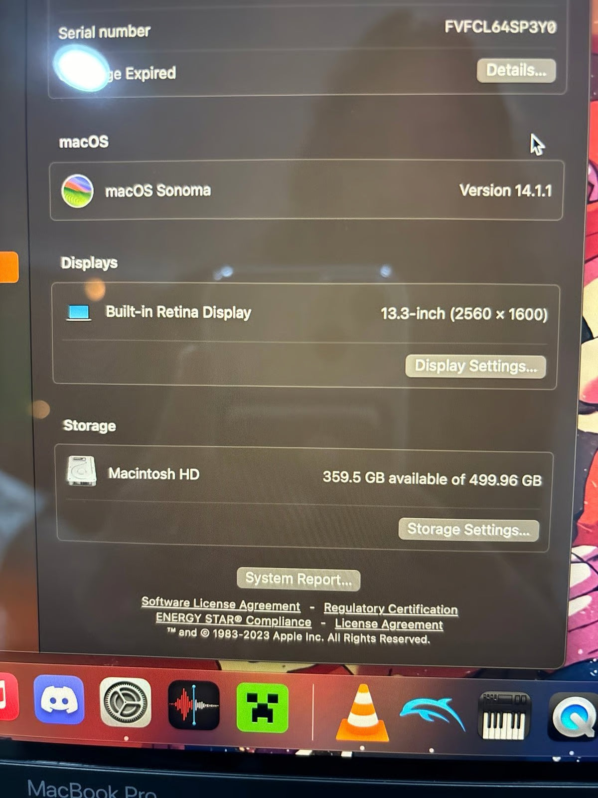 MacBook Pro (Mid 2020) 3M56