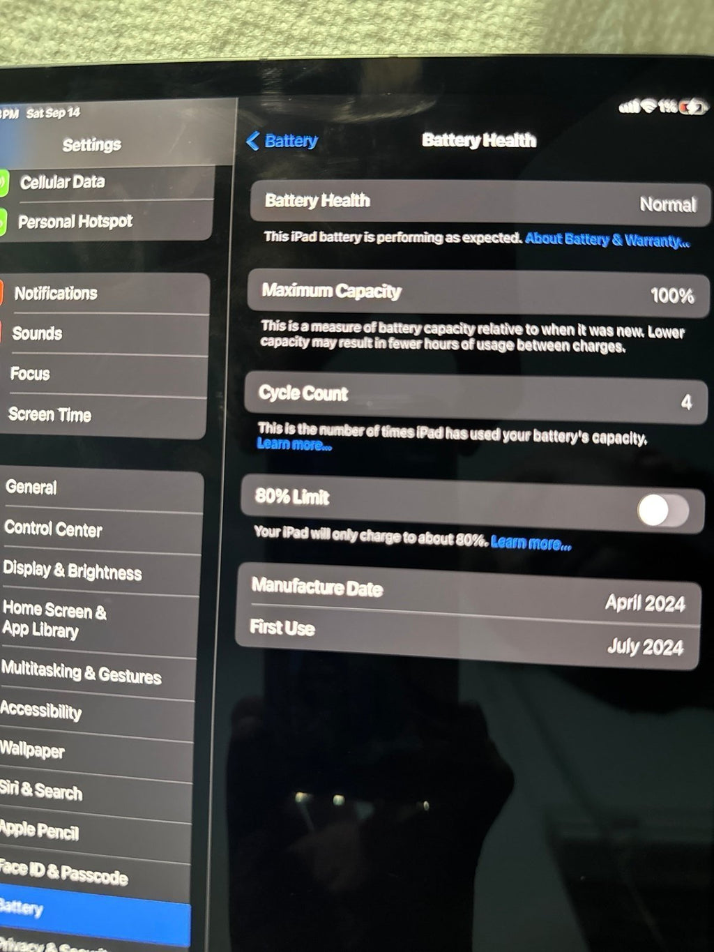 iPad pro 11 m4 512gb cellular 6R39