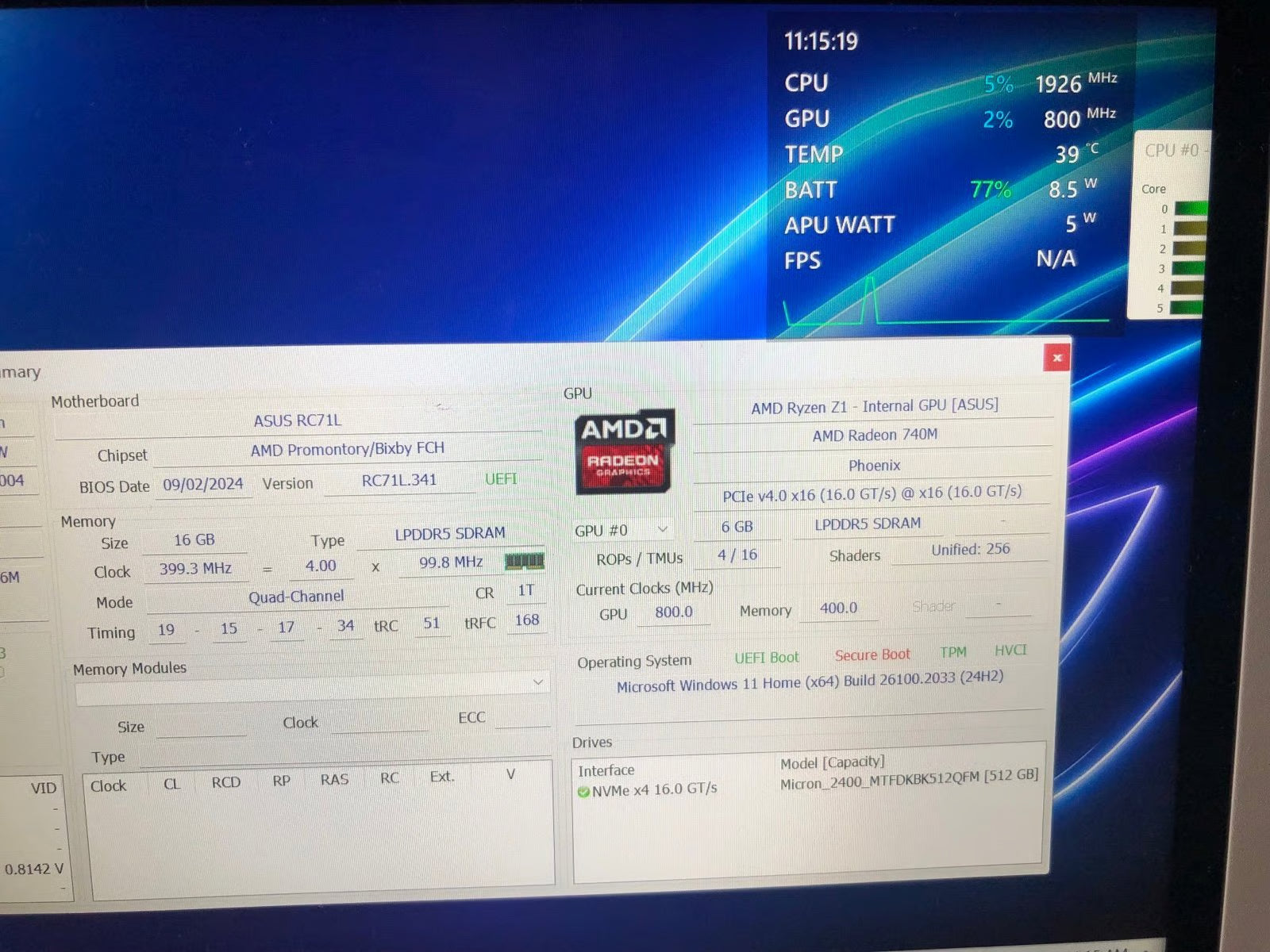ASUS rog ally z1 1V89