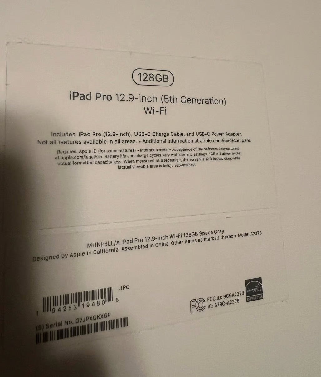 iPad Pro 12.9-inch (5th Generation) Wi-Fi 128gb 8B31