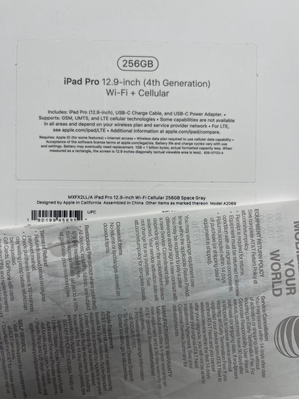 iPad Pro 12.9 4th 256Gb wifi/Cellular 2Z55