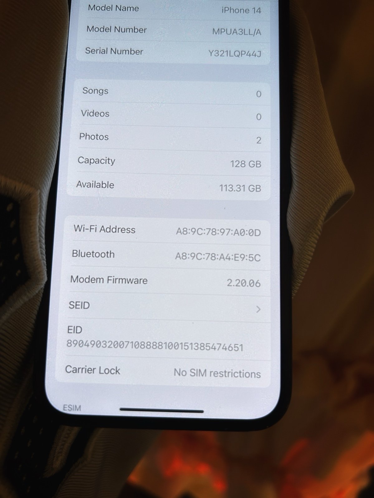 Apple Iphone 14 128gb Unlocked In Midnight 6C75