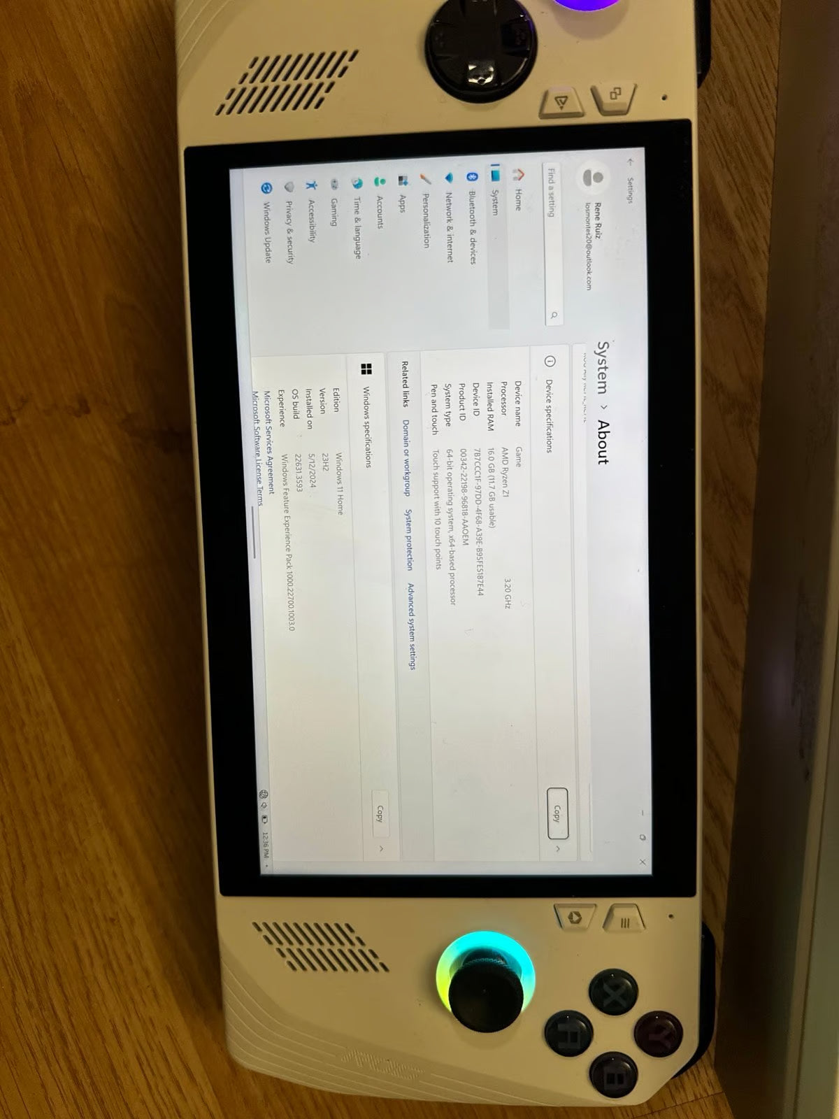 ASUS ROG Ally Z1 512GB Gaming Console With Charger 7W87