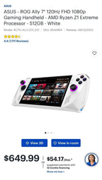 ASUS - ROG Ally 7"" 120Hz FHD 1080p Gaming Handheld - AMD Ryzen Z1 Extreme Proces 8T67