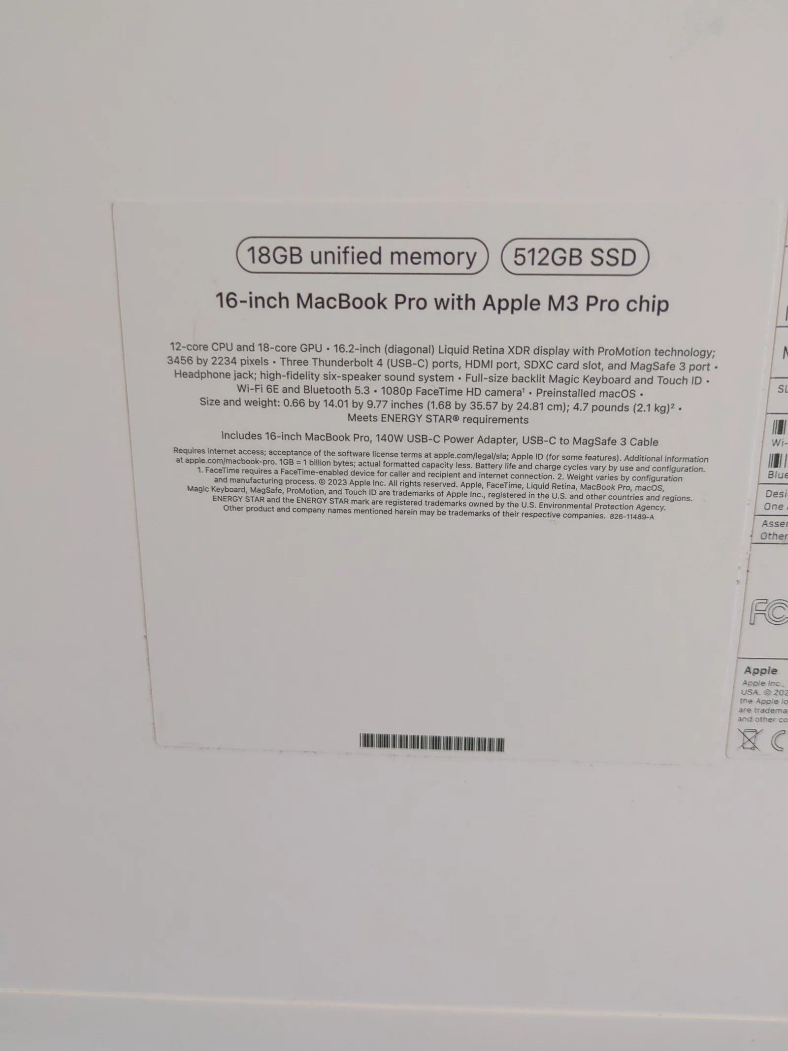 Apple Macbook Pro A2991 2W26