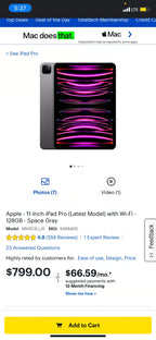 Apple iPad Pro 4th Generation 128 GB in Space Gray 5U11