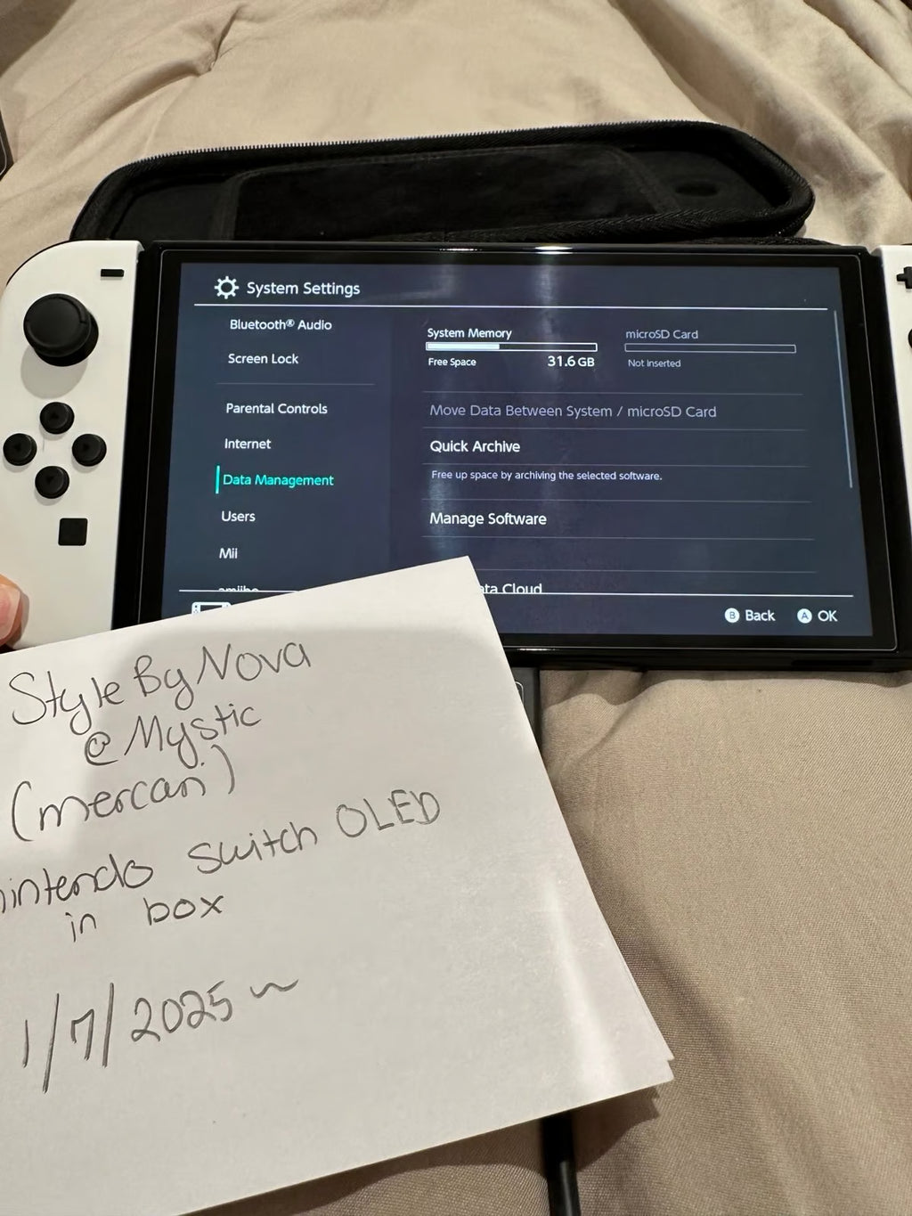 Nintendo Switch OLED White w/ Box 64gb READ! 7Z13