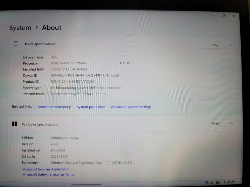 ASUS rog ally z1 extreme 2B12