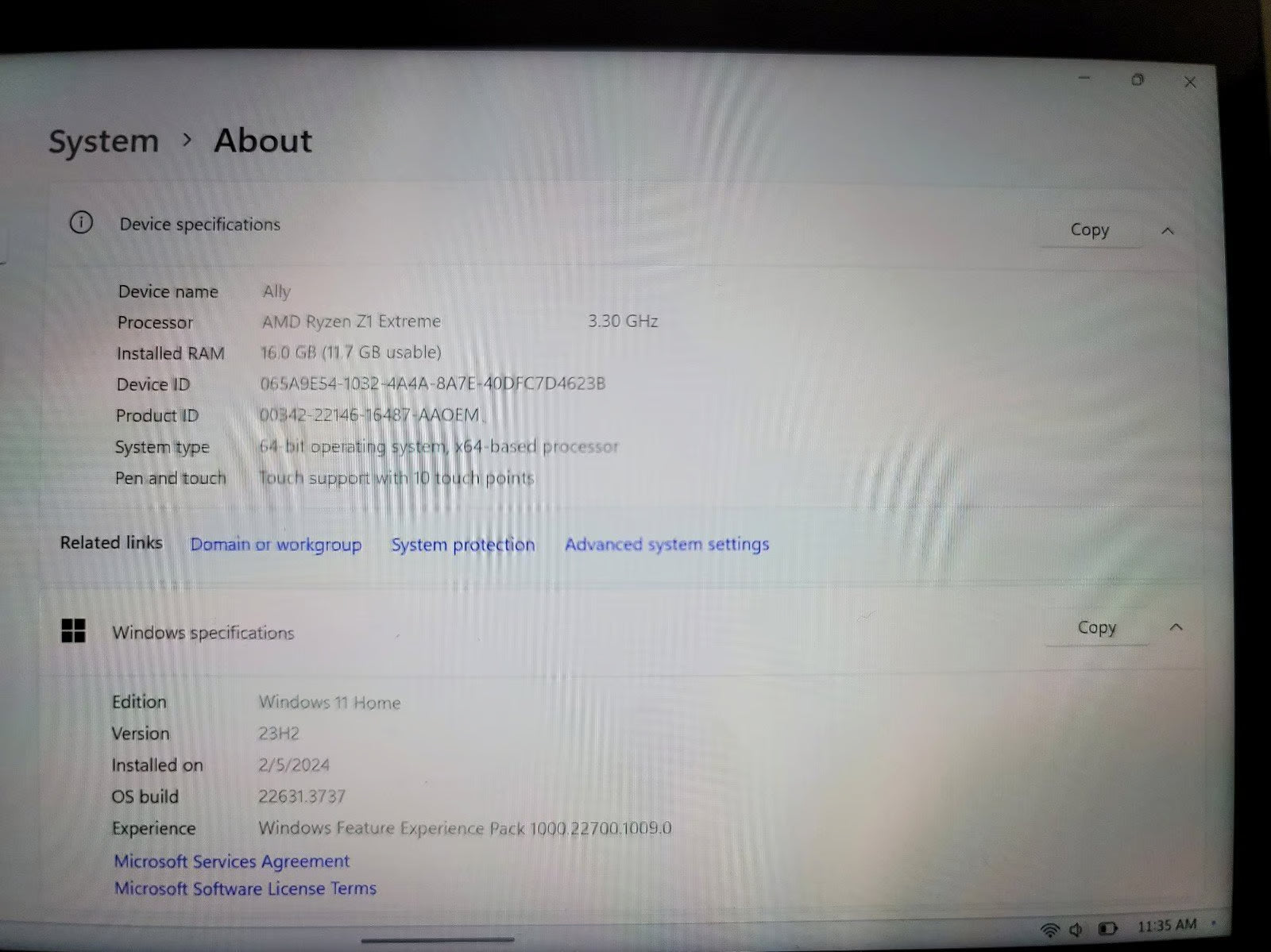 ASUS rog ally z1 extreme 2B12