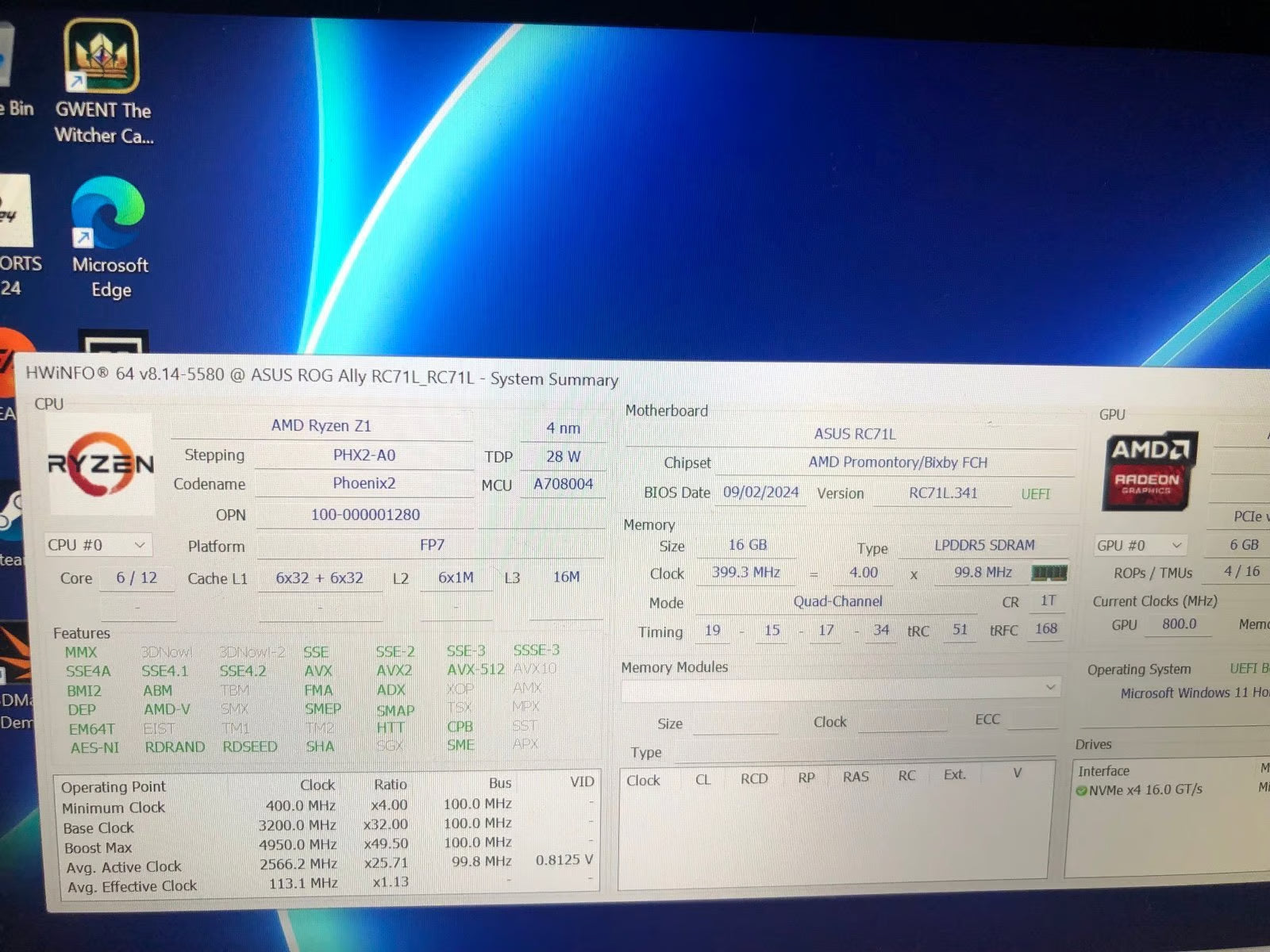 ASUS rog ally z1 1V89
