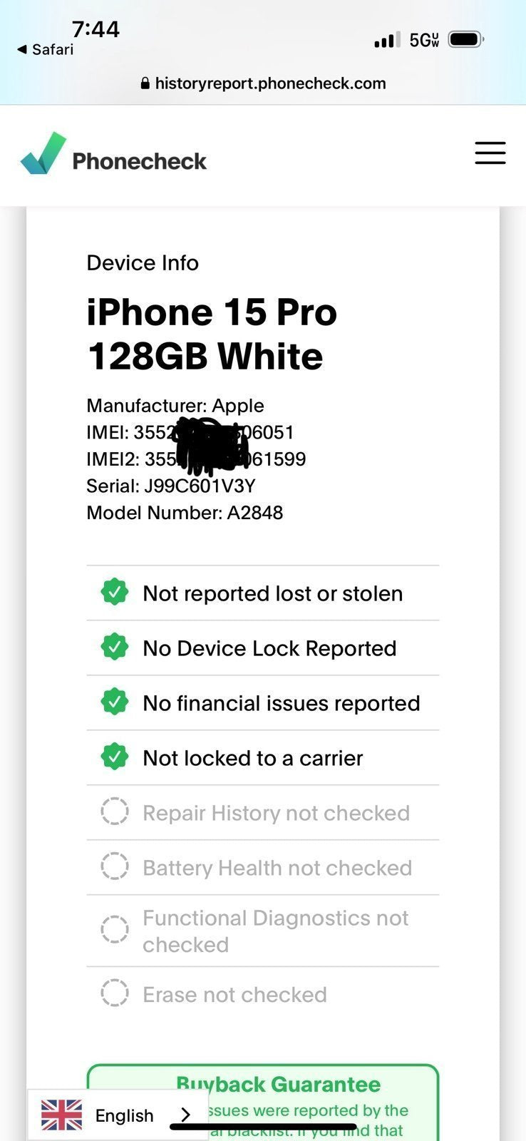 iPhone 15 pro VERIZON 6J13