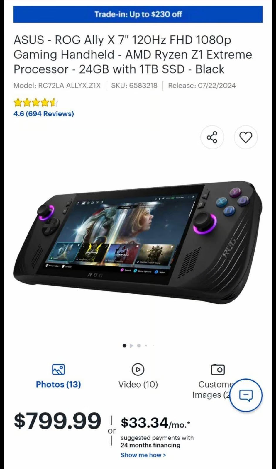 ASUS ROG Ally X 8V13