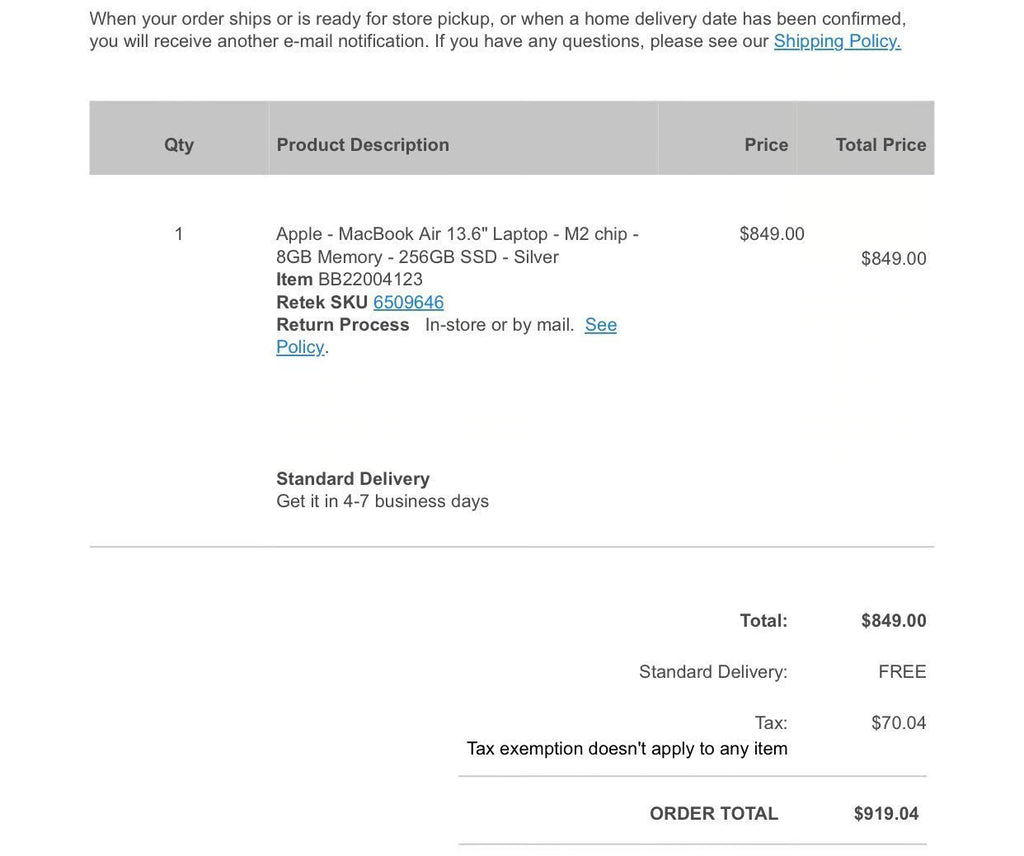 Apple MacBook Air 6J81