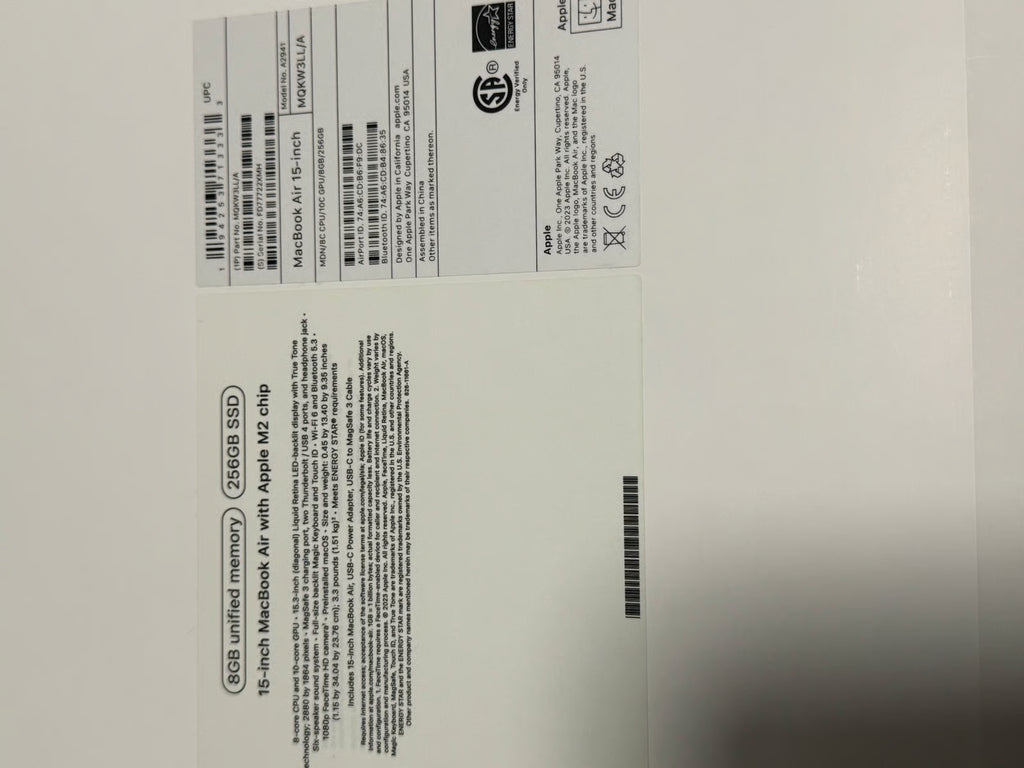 15 inch MacBook Air M2 1A83