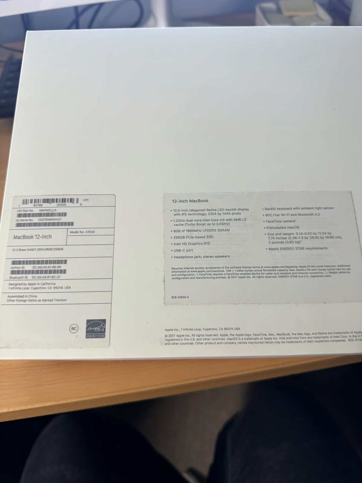 MacBook Retina 2017 7G62