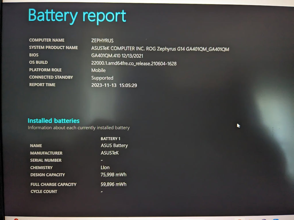 ASUS ROG Zephyrus 14"" 144Hz Gaming Laptop Ryzen9 5900HS 16GB 1TB RTX 3060 Win11 1A56