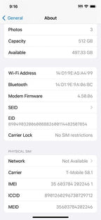 Apple iPhone 12 Pro 512GB in Pacific Blue Unlocked No SIM Restrictions 9B82