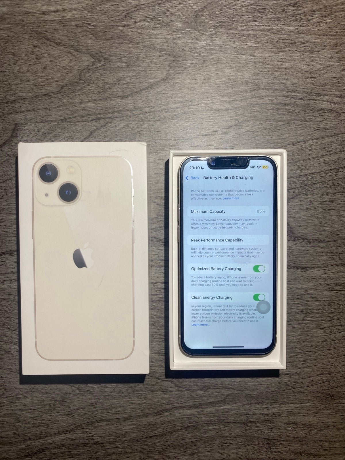 Apple iPhone 13 mini 128GB unlocked white (Battery health 85%) 6L21