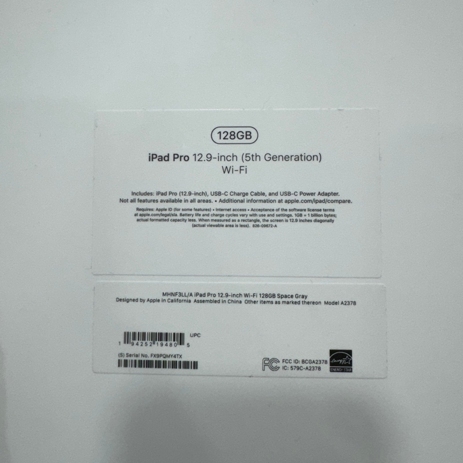 Apple iPad Pro 12.9 inch 5th generation space grey 6P11