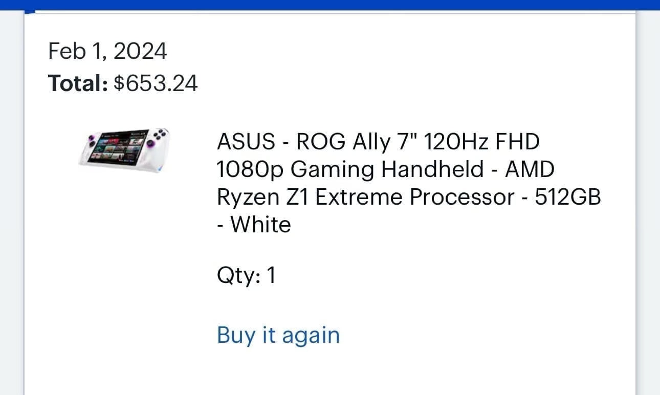 ASUS - ROG Ally 7"" 120Hz FHD 1080p Gaming Handheld - AMD Ryzen Z1 Extreme Proces 8T67