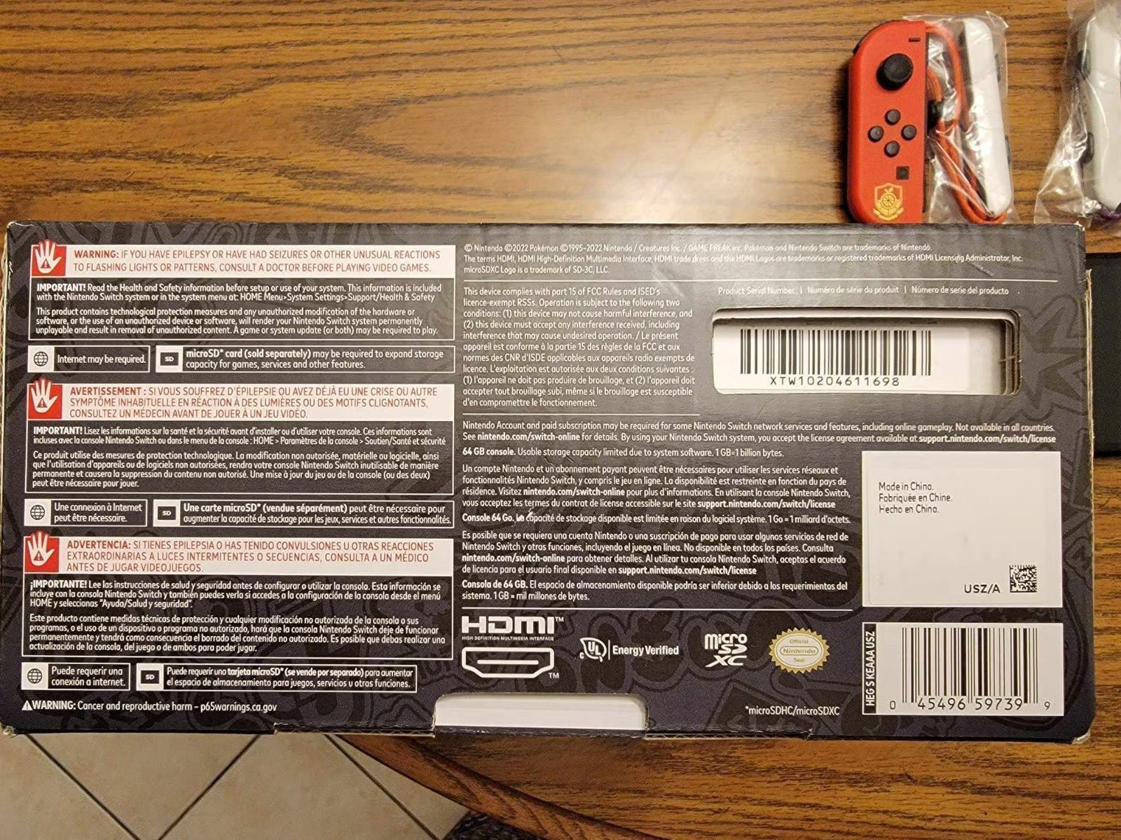 Nintendo Switch Oled Pokemon Scarlet & Violet Edition w/ docking station 9N75