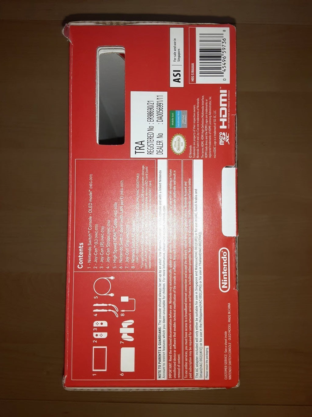 Nintendo Switch Mario Red Edition (OLED Model) HEG-001 64GB Console 1D95