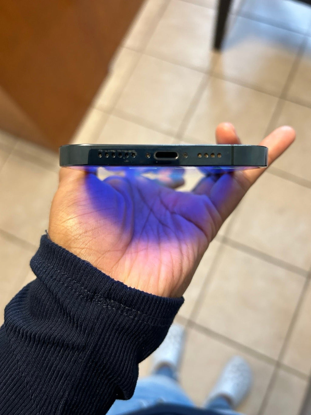 Unlocked Pacific Blue iPhone 12 Pro Max Factory Reset completed 1H17