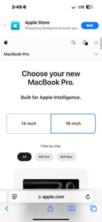 Apple MacBook Pro 16'' Apple M3 Pro 512GB SSD 18GB RAM Laptop - Black MRW13LL/A 2D22