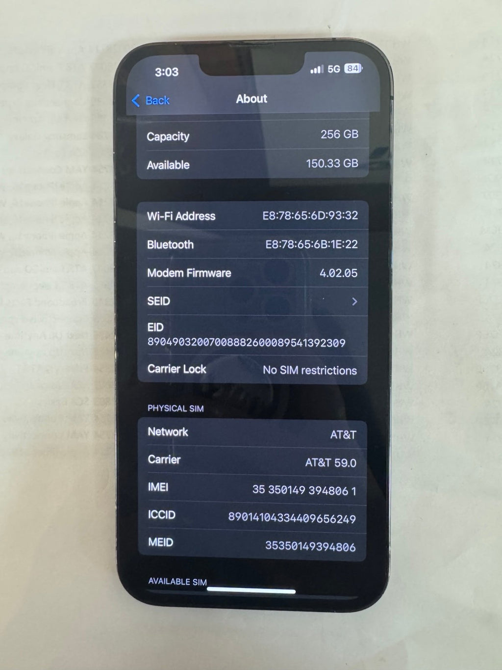 iPhone 13 Pro 256GB Unlocked 3Z39