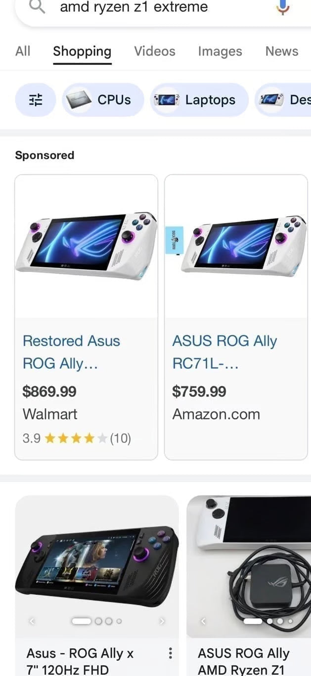 ASUS rog ally z1 extreme 7S92