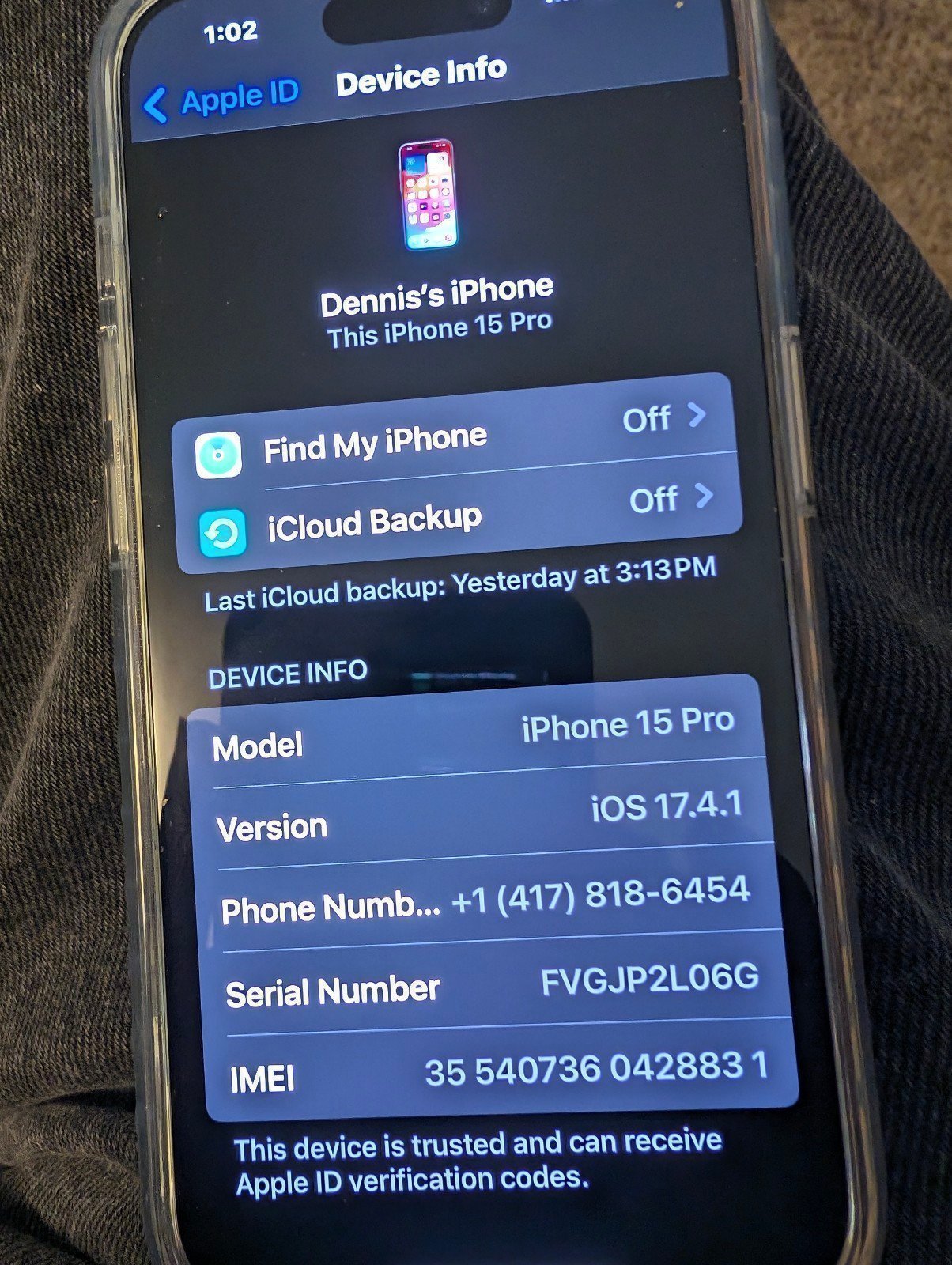 Apple iPhone 15 pro unlocked 9A21