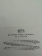 ipad pro 11 inch 3rd generation 256g 6F29