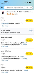 NEW - Nintendo Switch OLED Pokemon Scarlet Violet Edition 9G29