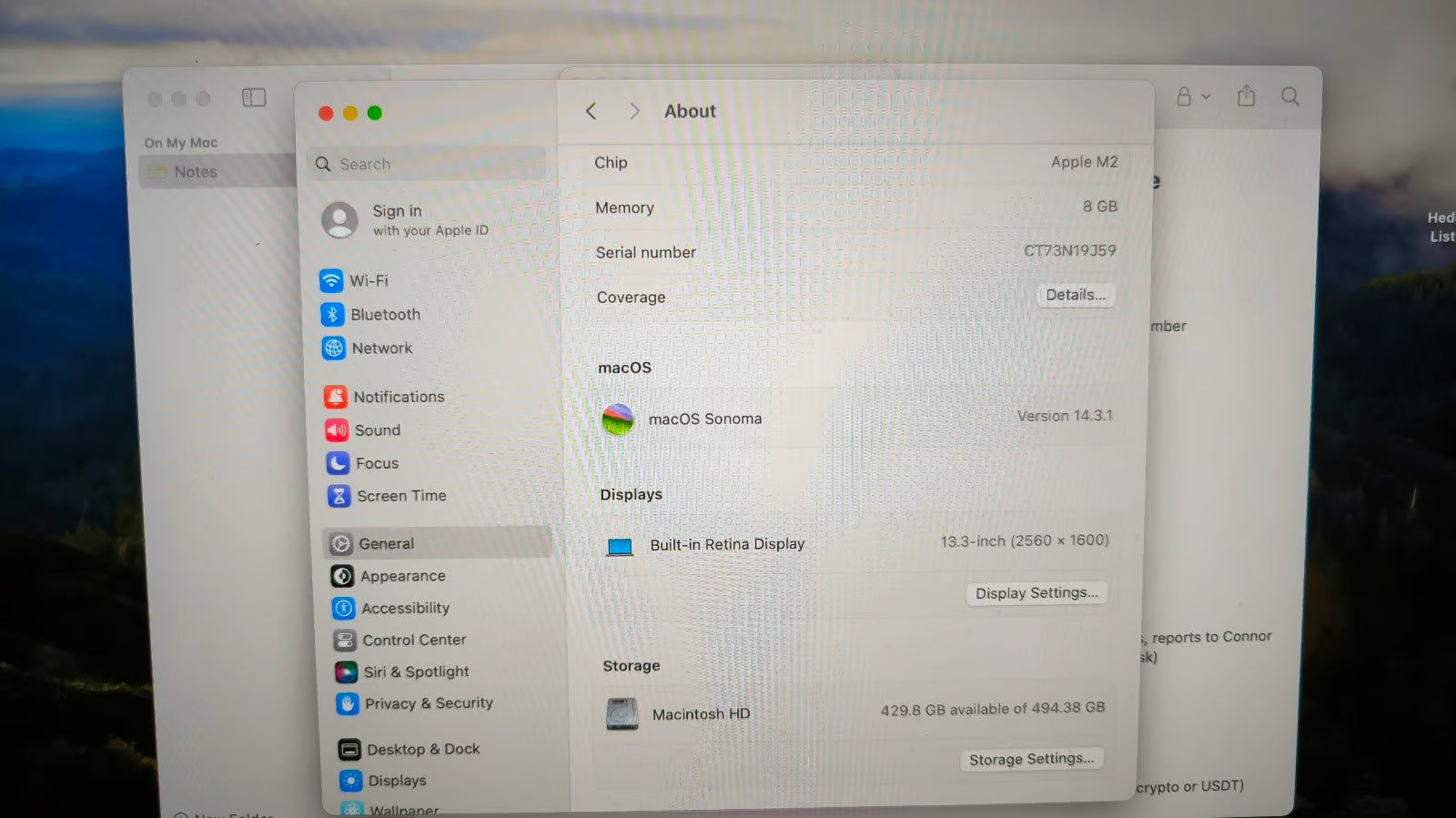 MacBook Pro (M2 Processor) 500GB Storage 8R13