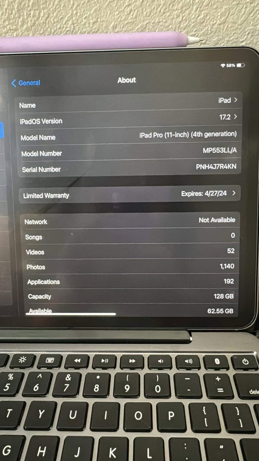 Apple iPad Pro 4th Generation 128 GB 6E83