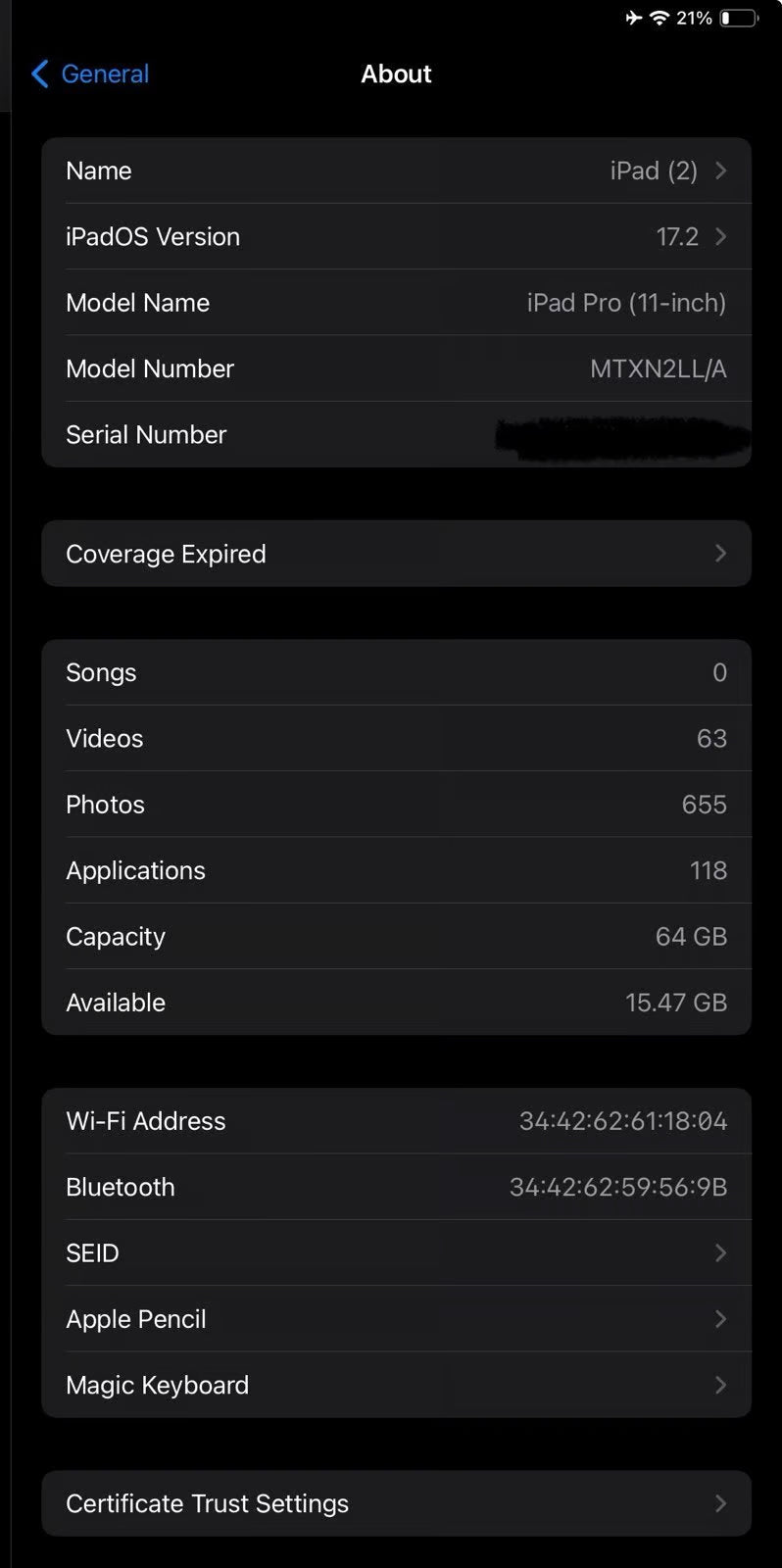 iPad Pro 1st generation 2018 64gb 11-inch 1Y21