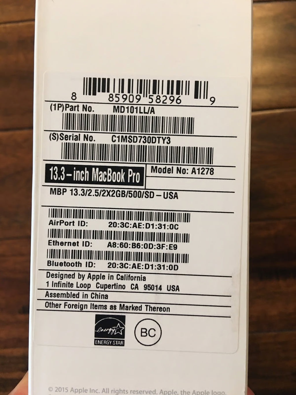 macbookpro 13.3 inch 5Y99