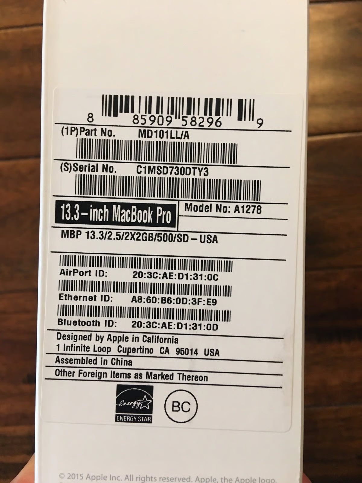 macbookpro 13.3 inch 5Y99