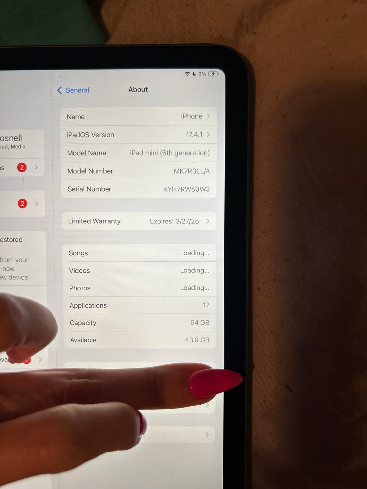 iPad mini 6th gen purple WiFi only 5C51