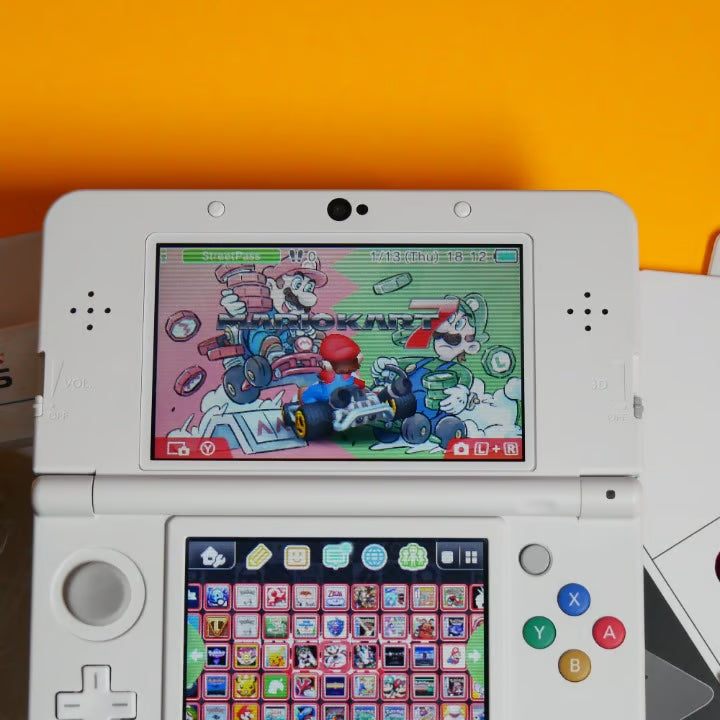 New Nintendo 3DS No. 026 Teal/Blue Mario Embossed Plates, 32GB & 60+ Game