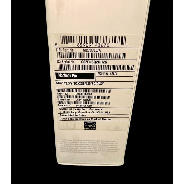 New Factory Sealed Apple MacBook Pro A1278 Laptop 13.3"" 320GB HDD Intel Core i5 7O67