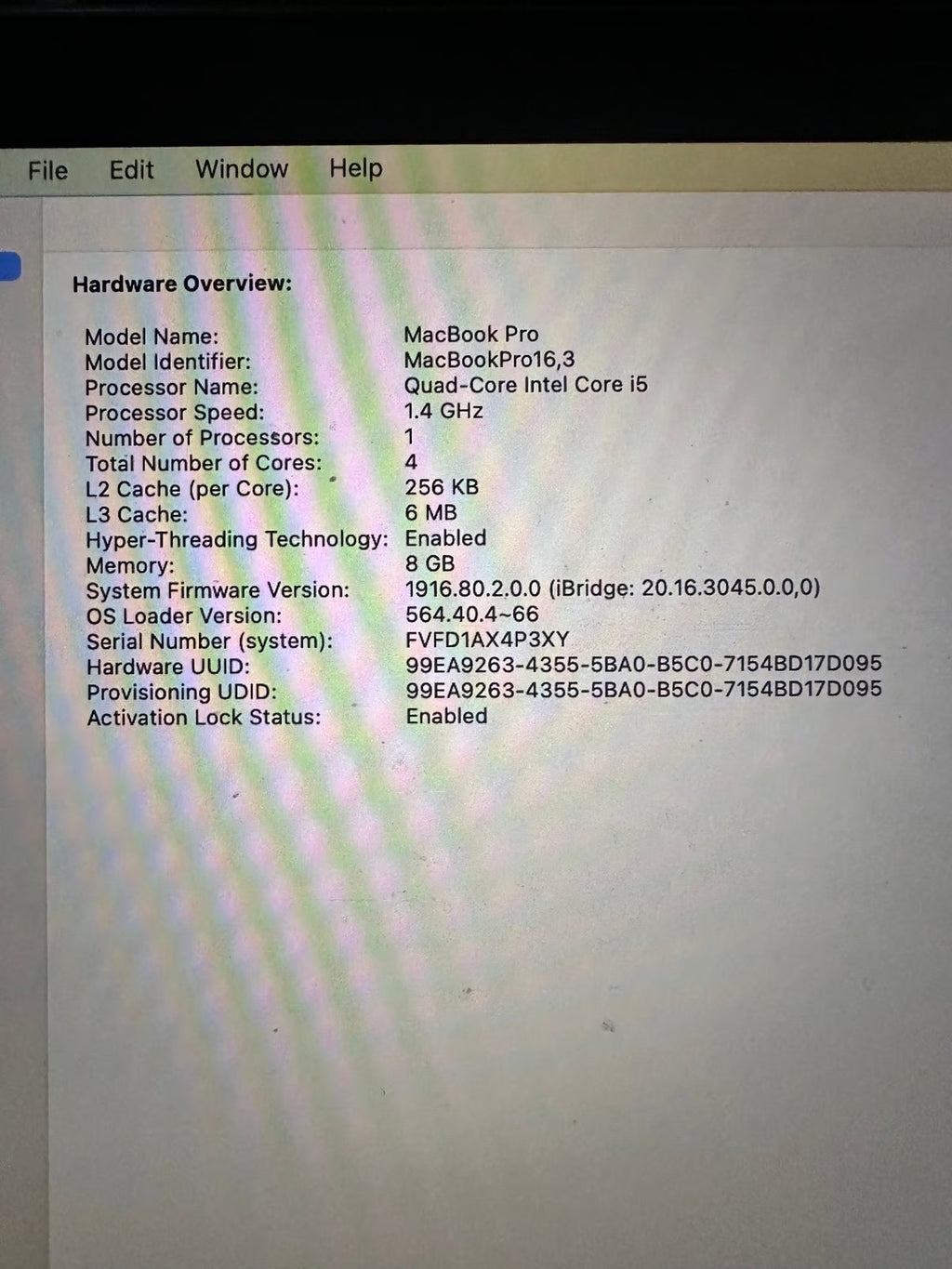 Apple 2020 MacBook Pro 13 Inch with Apple Keyboard *See Description For More* 1P33