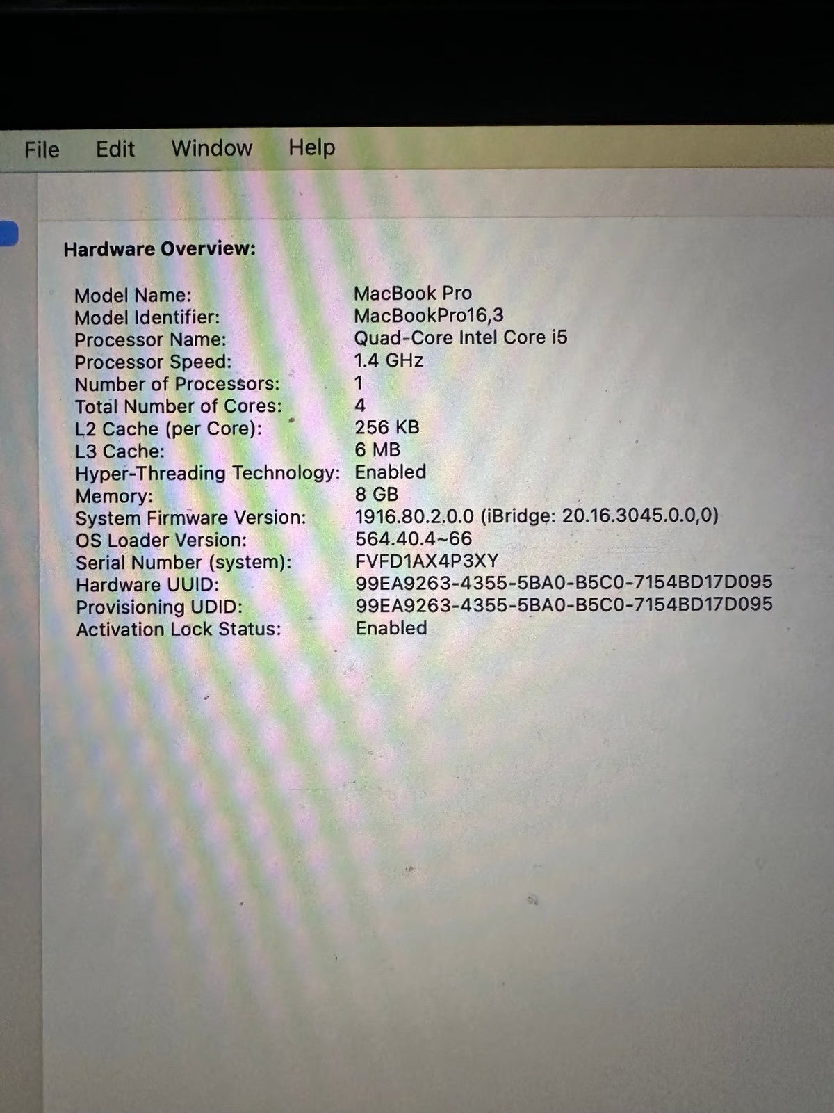 Apple 2020 MacBook Pro 13 Inch with Apple Keyboard *See Description For More* 1P33