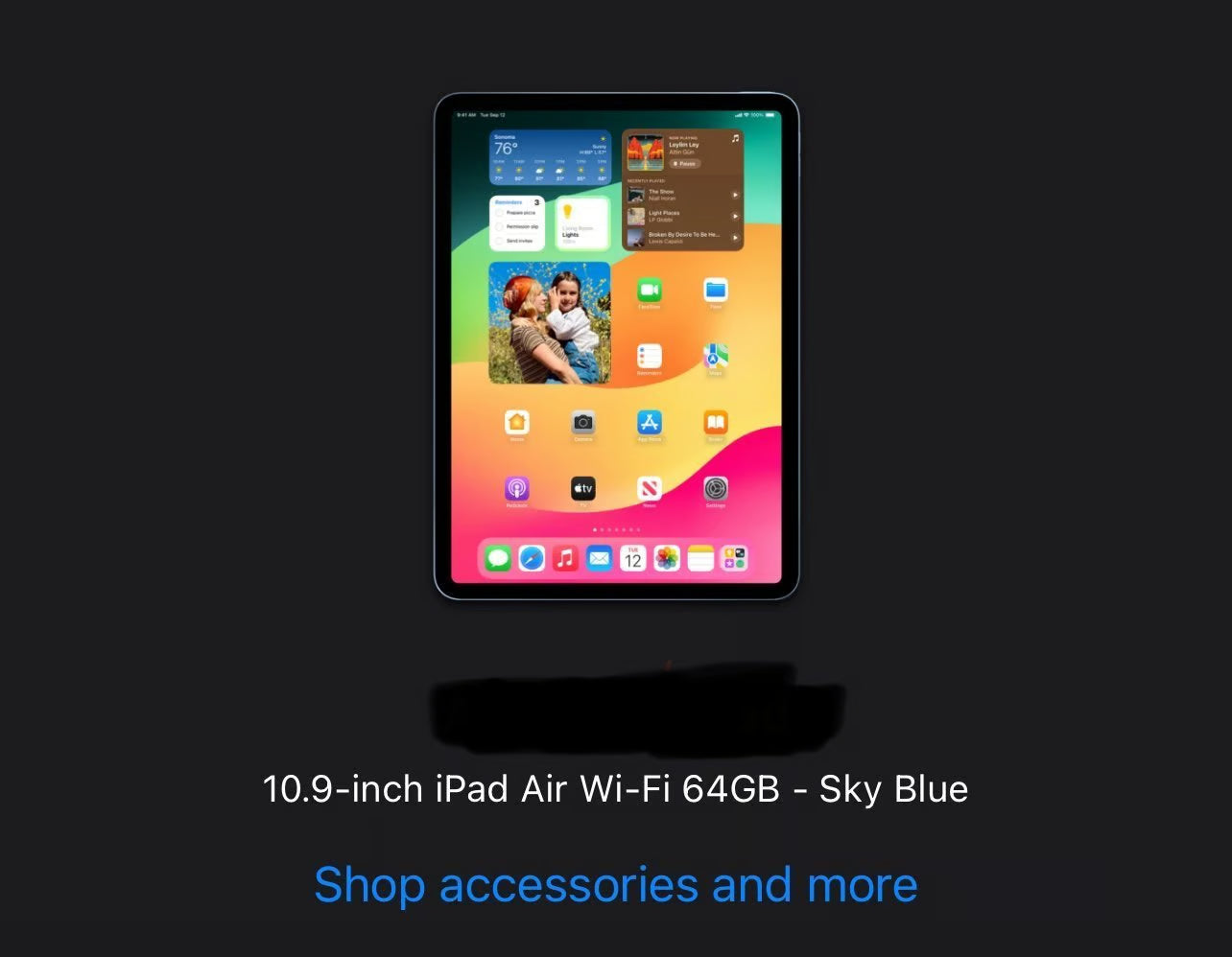 Apple iPad Air 4th Generation 64 GB in Sky Blue 5X86