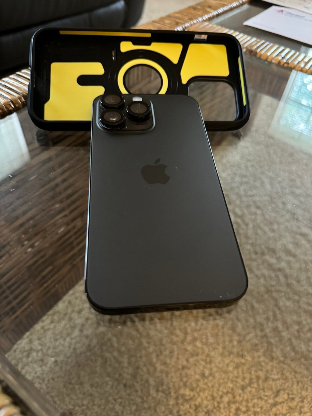 iPhone 14 Pro Max with Case and tempered glass protectors 9Y12