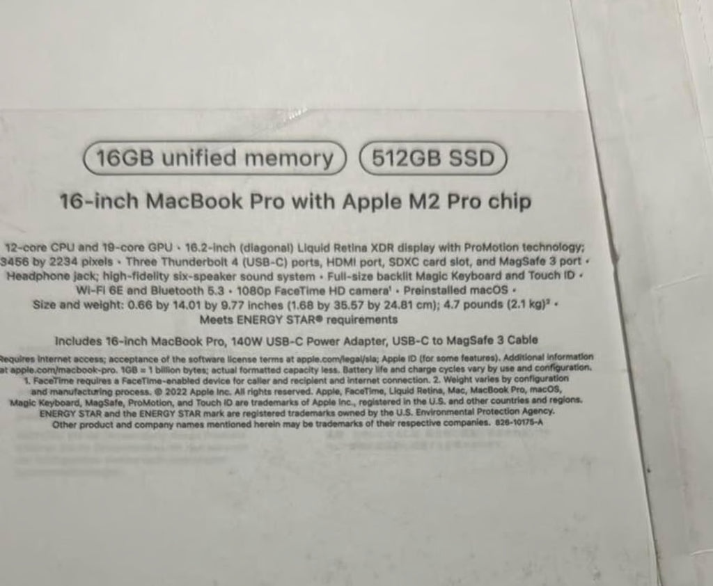 16-inch MacBook Pro Apple M2 Pro Chip with 12鈥慍ore CPU and 19鈥慍ore G 5V65