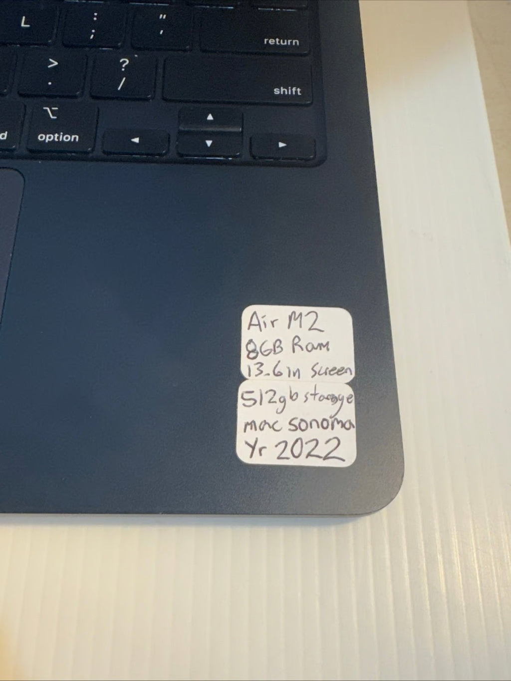 Apple Macbook Air 13.6"" M2 Chip 8GB RAM 512GB SSD Midnight MLY43LL/A 2022 Model 9Y69