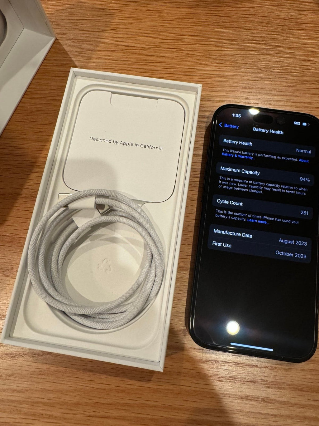 Apple iPhone 15 Black 256GB T-Mobile Carrier 9A36