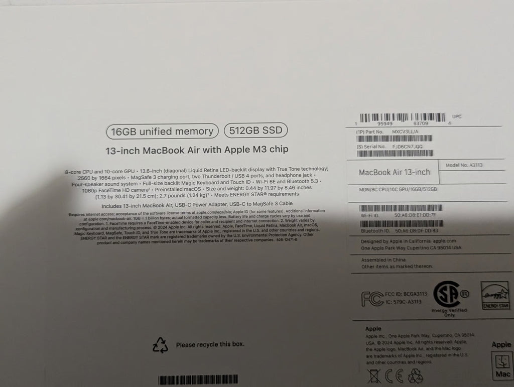 13- inch MacBook Air with Apple M3 chip 5K56